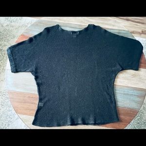 CJ Banks Black Mesh Dolman Short Sleeve Top 3X